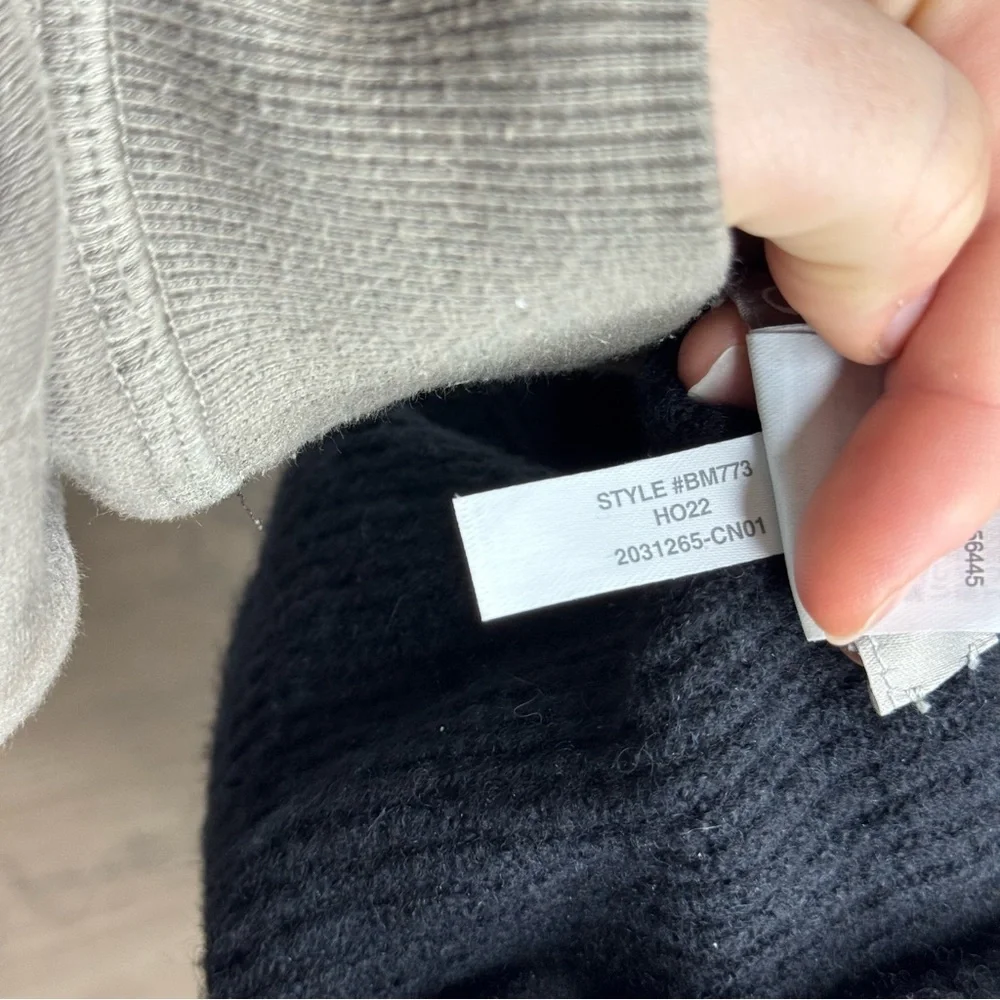 J. Crew Ribbed Beanie in Supersoft Yarn Black Hat Alpaca Wool